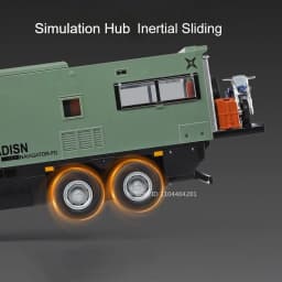 1:18 Off-road RV Diecast Models Alloy Toys Cars Folding Rearview Mirror Doors Opened with Sound Light Vehices Birthday Surprise