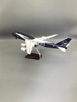 47cm Collectible Plane B747 Lufthansa 100 Years Diecast Airplane Model Kits Resin W Light and Wheel Aircraft Jet Model