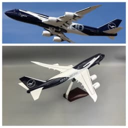 47cm Collectible Plane B747 Lufthansa 100 Years Diecast Airplane Model Kits Resin W Light and Wheel Aircraft Jet Model