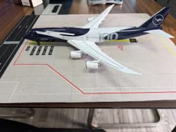 47cm Collectible Plane B747 Lufthansa 100 Years Diecast Airplane Model Kits Resin W Light and Wheel Aircraft Jet Model