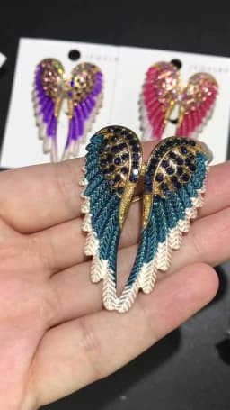 Wuli&baby Classic Rhinestone Angel Wings Brooch Pins 3 Colors 2021 Sparkling Jewelry Gift Feather Designer Brooches