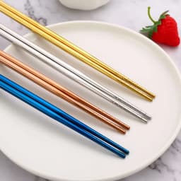 304 Stainless Steel Metal Chopsticks Tableware 1 Pair Non-Slip Chinese Chopstick Sushi Sticks Flatware Kitchen Accessories