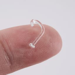 1PC Glass Nose Stud Transparent Glass Straight Nose Ring Retainer Holder Nose Hoop Ring Body Piercing Jewelry
