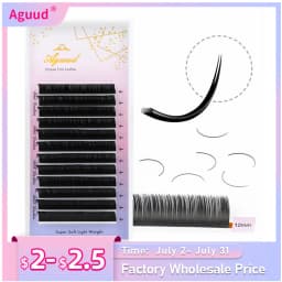 AGUUD Ellipse Flat False Eyelash Extensions Natural Soft Split-Tip Faux Mink Lashes Individual Soft Eyelashes B C CC D DD Cur