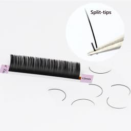 AGUUD Ellipse Flat False Eyelash Extensions Natural Soft Split-Tip Faux Mink Lashes Individual Soft Eyelashes B C CC D DD Cur