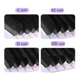 AGUUD Ellipse Flat False Eyelash Extensions Natural Soft Split-Tip Faux Mink Lashes Individual Soft Eyelashes B C CC D DD Cur
