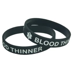 1PC Blood Thinner Medical Alert Daily Reminder Silicone Bracelets&Bangles Wristbands in Adult Size Friends Gifts SH322