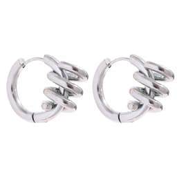 Yhpup Stainless Steel Twisted Hoop Earrings for Women Waterproof PVD Gold Plated Fashion Geometric Metal Jewelry Aretes De Mujer