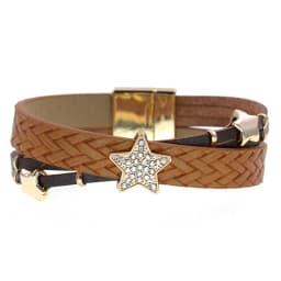 WELLMORE Trendy Charm Bracelets for Women Leather Bracelets Metal Star Bracelet Fashion Jewelry for Women Wholesale