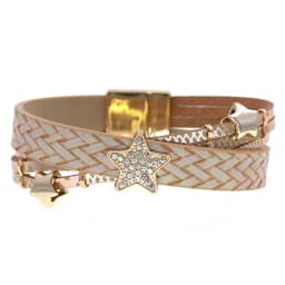 WELLMORE Trendy Charm Bracelets for Women Leather Bracelets Metal Star Bracelet Fashion Jewelry for Women Wholesale