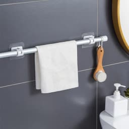 2/4PCS Nail-Free Adjustable Curtain Rod Holders Clamp Hooks Kitchen Bathroom Door Self-adhesive Hook Home Accessories Wall Hook