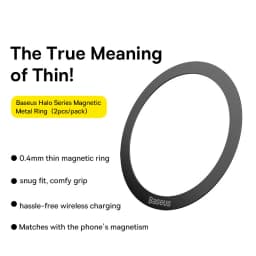 Baseus 2pcs Magnetic Metal Plate Sticker Rings for Wireless Charger Phone Holder for iPhone 17 Air 16 15 Pro Max Charging Ring