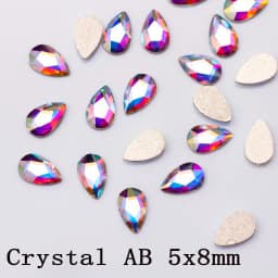 5x8mm 20pcs Pear Drop Nail Strass Korean Fashion 3D Nail Art Rhinestone Flatback Crystal Stones for DIY Nails Accessories