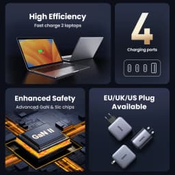 UGREEN USB Charger 100W GaN Charger for Macbook Tablet Fast Charging for iPhone Xiaomi USB Type C PD Charge for iPhone 18 17 16