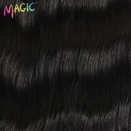 Magic Synthetic Hair 6PCS 20inches Nature Wave Hair Bundles Black Color Extensions Heat Resistant Strands of Hair Tresses