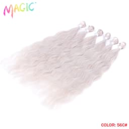 Magic Synthetic Hair 6PCS 20inches Nature Wave Hair Bundles Black Color Extensions Heat Resistant Strands of Hair Tresses