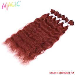 Magic Synthetic Hair 6PCS 20inches Nature Wave Hair Bundles Black Color Extensions Heat Resistant Strands of Hair Tresses