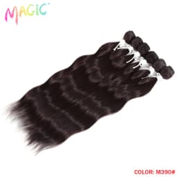 Magic Synthetic Hair 6PCS 20inches Nature Wave Hair Bundles Black Color Extensions Heat Resistant Strands of Hair Tresses