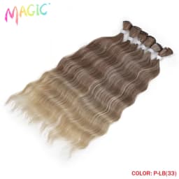Magic Synthetic Hair 6PCS 20inches Nature Wave Hair Bundles Black Color Extensions Heat Resistant Strands of Hair Tresses