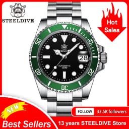 Steeldive Brand Watch SD1953 Water Ghost Diver Watch Men 300M Waterproof Sapphire Glass BGW9 Luminous NH35 Automatic Dive Watch