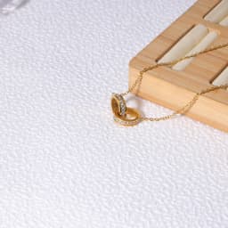 CARLIDANA Ring Pendant Necklace Luxury Rhombus Ring Crystal Necklace Non Tarnish Gold Color Jewelry for Women