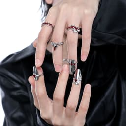 Silver Color Trendy Fashion Nail Ring Armor Set Irregular Adjustable Open Rings Jewelry Accessory for Women Gift Idea
