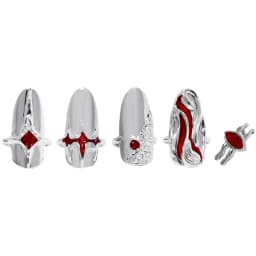 Silver Color Trendy Fashion Nail Ring Armor Set Irregular Adjustable Open Rings Jewelry Accessory for Women Gift Idea