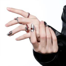 Silver Color Trendy Fashion Nail Ring Armor Set Irregular Adjustable Open Rings Jewelry Accessory for Women Gift Idea