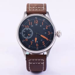 44mm Corgeut Men's Casual Watch Seagull ST36 Manual Winding Movement Leather Strap