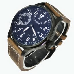 44mm Corgeut Men's Casual Watch Seagull ST36 Manual Winding Movement Leather Strap