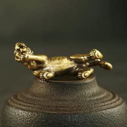 Antique Copper Tiger King Figurines Home Decor Accessories Vintage Brass Animal Mountain Ornaments Desk Decorations