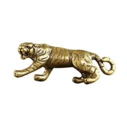Antique Copper Tiger King Figurines Home Decor Accessories Vintage Brass Animal Mountain Ornaments Desk Decorations