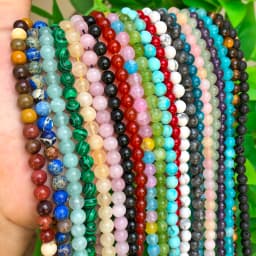 Natural Stone Beads 4 6 8 10mm Turuoqises Lava Amazonite Agates Amethysts Round Beads for Jewelry Making DIY Handmad Bracelet