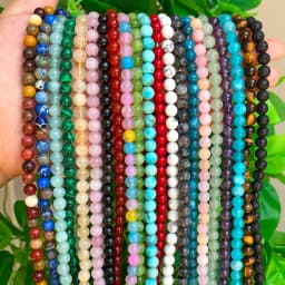 Natural Stone Beads 4 6 8 10mm Turuoqises Lava Amazonite Agates Amethysts Round Beads for Jewelry Making DIY Handmad Bracelet