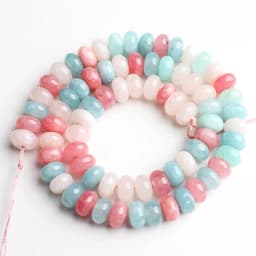 Natural Gem Stone Morganite Angelite Jades Aquamarines Rondelle Spacer Beads for Jewelry Making DIY Bracelet 15'' Wholesale