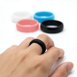1pc Silicone Ring Hypoallergenic Crossfit Flexible Rubber Finger Rings 5.7MM For Women Party Wedding Rings