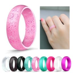 1pc Silicone Ring Hypoallergenic Crossfit Flexible Rubber Finger Rings 5.7MM For Women Party Wedding Rings