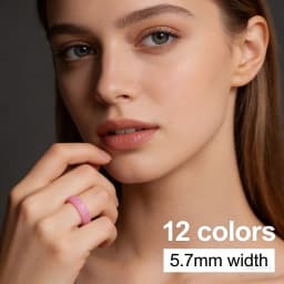 1pc Silicone Ring Hypoallergenic Crossfit Flexible Rubber Finger Rings 5.7MM For Women Party Wedding Rings