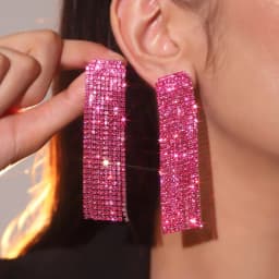 New Luxury Blue Colorful Long Tassel Earrings for Women Bridal Dangle Earrings Full Rhinestone Party Earring Wedding
