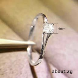 Huitan Low-key Design Wedding Rings for Women Thin Band Luxury Solitaire Cubic Zirconia Rings Temperament Elegant Engage Jewelry