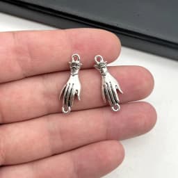 10pcs 28x10mm Retro Victorian Gloved Hand Connector,Edwardian Ox 2 Loop Link Findings DIY Jewelry Accessories