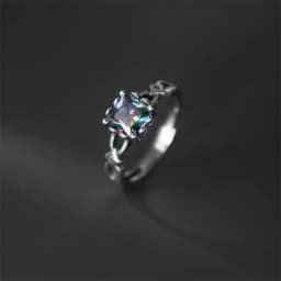 XIYANIKE Vintage Thai Silver Square Zircon Open Cuff Finger Rings for Women Girl New Fashion Jewelry Gift Party кольцо ж
