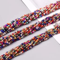 2mm 3mm 4mm 6mm 8mm New colors Rondelle Crystal Glass Beads Flat Faceted Loose Spacer Glass Beads for Jewelry Making Jewelry DIY