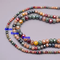 2mm 3mm 4mm 6mm 8mm New colors Rondelle Crystal Glass Beads Flat Faceted Loose Spacer Glass Beads for Jewelry Making Jewelry DIY