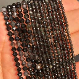 Natural Stone Faceted Labradorite Moonstone Obsidian Small Waist Beads for Beadwork DIY Jewelry Making Bracelet Accessories