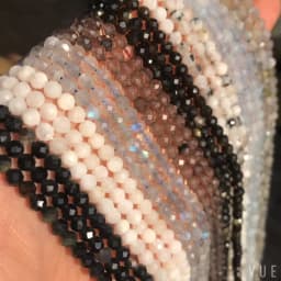 Natural Stone Faceted Labradorite Moonstone Obsidian Small Waist Beads for Beadwork DIY Jewelry Making Bracelet Accessories