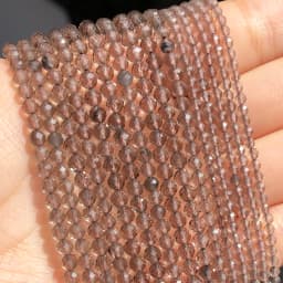 Natural Stone Faceted Labradorite Moonstone Obsidian Small Waist Beads for Beadwork DIY Jewelry Making Bracelet Accessories