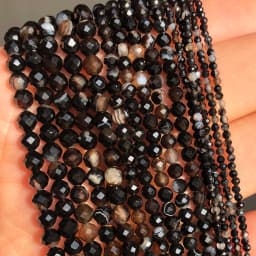 Natural Stone Faceted Labradorite Moonstone Obsidian Small Waist Beads for Beadwork DIY Jewelry Making Bracelet Accessories