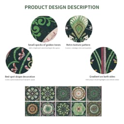 24 Pieces of Mandala Retro Pattern Glossy Self-adhesive Tile Stickers for Kitchen and Bathroom Removable Waterproof Wall Sticker