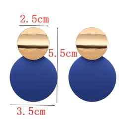 New Blue Color Dangle Earring for Women Round Metal Flower Leaf Crystal Gem Star Brincos Sweet Wedding Party Jewelry Xmas Gift